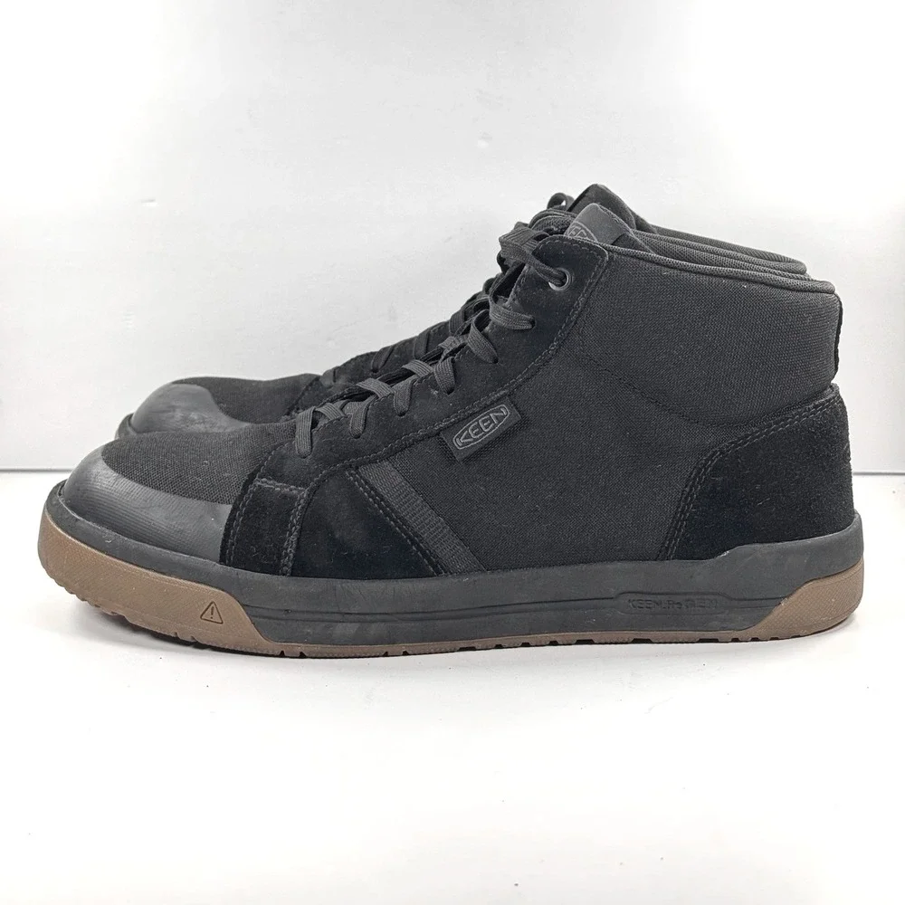KEEN Utility Men Black Carbon Toe Work Shoes High Top Gum Sole 12D ASTM F2413-18